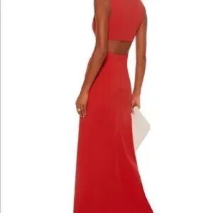 INTERMIX T by Alexander Wang Red Crepe Cut Out Gown size 8